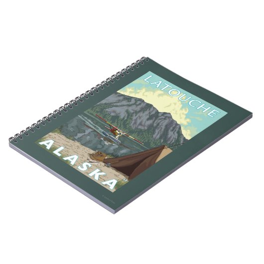 ブッシュ飛行機と魚釣り – アラスカ,ラトウシュ ノートブック (左側)