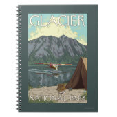ブッシュ飛行機と魚釣り – 氷河の国立公園、MT ノートブック (正面)