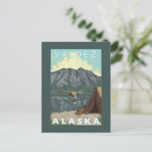 ブッシュ飛行機&魚釣り – アラスカ，バルデス ポストカード (スタンド正面)