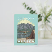 ブッシュ飛行機&魚釣り – コルドバ，アラスカ ポストカード (スタンド正面)