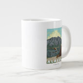 ブッシュ飛行機&魚釣り-デナリナトルパーク ジャンボコーヒーマグカップ (正面右)