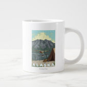 ブッシュ飛行機&魚釣り-デナリナトルパーク ジャンボコーヒーマグカップ (右)