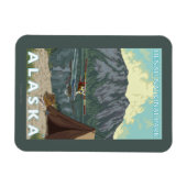 ブッシュ飛行機&魚釣り – デナリ・ナットル・パーク， マグネット (横)