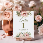 ブッシュ&アイボリーの芍薬の結婚式テーブルナンバー