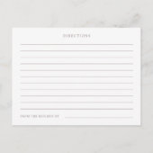 ブッシュ ウェディング リング ブライダル シャワー レシピ リクエスト ポストカード (裏面)