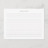 ブッシュ ウェディング リング ブライダル シャワー レシピ リクエスト ポストカード (裏面)