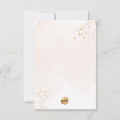 ブッシュ ウォーターカラー ゴールド 洗礼+生後1年記念 招待状 (裏面)