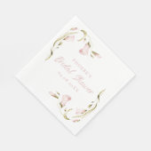 ブッシュ ウォーターカラー フラワーブライダルシャワー スタンダードランチョンナプキン (角)