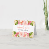 ブッシュ ウォーターカラー フラワー ウェディング ブライズ シャワー サンキューカード (正面)
