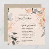 ブッシュ オレンジ フラワーポスト ウェディング ブランシュ 招待状 (正面/裏面)