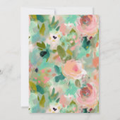 ブッシュ＆グリーン アブストラクト フラワーブライダルシャワー 招待状 (裏面)