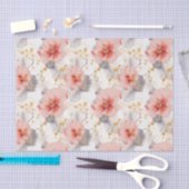 ブッシュ コーラル グレー 花柄 ウェディング 薄葉紙 (クラフト)