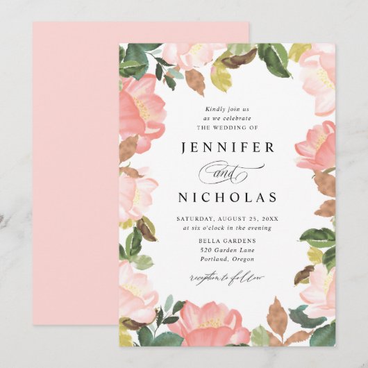 ブッシュ スプリング フローラル | ウェディング 招待状 (正面/裏面)