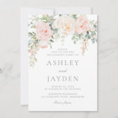 ブッシュ＆セージの花をモチーフにしたエンゲージメントパーティー 招待状 (正面)