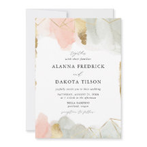 ブッシュ＆セージ ウォーターカラー ゴールド ジオメトリック ウェディング