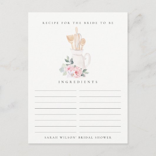 ブッシュ ツール フラワーレシピ リクエスト ブライズシャワー ポストカード (正面)