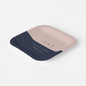 ブッシュ ネイビーブルー モダンウェディング ペーパープレート (傾斜あり)