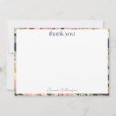 ブッシュ ネイビー 水彩 花 カスタム ブライダル シャワー サンキューカード (正面)