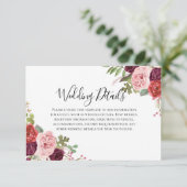 ブッシュ＆バーガンディーフラワー ウェディングレセプションの詳細 招待状 (スタンド正面)