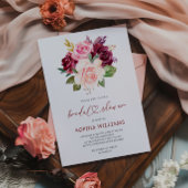 ブッシュ バーガンディ フラワーズ ブライダル シャワー 招待状