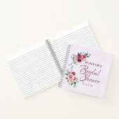 ブッシュ バーガンディ フローラル ケーキ ブライダル シャワー ゲスト ノートブック (内部)