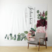 ブッシュ バーガンディ ブライダル シャワー 背景 フォトブース タペストリー (インサイチュ(横))