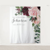 ブッシュ バーガンディ ブライダル シャワー 背景 フォトブース タペストリー (正面)