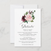 ブッシュ バーガンディ 結婚式 詳細カード 招待状 (正面)