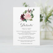 ブッシュ バーガンディ 結婚式 詳細カード 招待状 (スタンド正面)