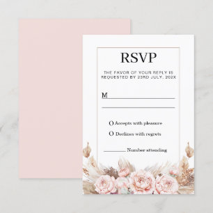 ブッシュ ピオニー パンパス グラス RSVP 返信カード