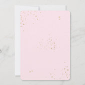 ブッシュ ピンク アイボリー フローラル ウェディング ゴールド ジオメトリック 招待状 (裏面)