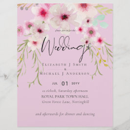 ブッシュ ピンク セージ フローラル ウェディング スクリプト 予算 チラシ