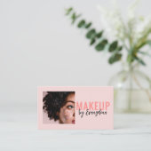 ブッシュ ピンク ブラック スクリプト フォト メイクアップ アーティスト MUA 名刺 (スタンド正面)
