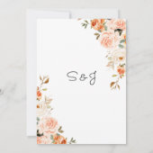 ブッシュ & ピーチ フラワル エントレ メニュー 招待状 (裏面)