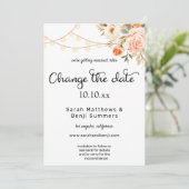 ブッシュ＆ピーチ フラワーリング＆ライト 変更のお知らせ 招待状 (スタンド正面)