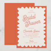 ブッシュ ピーチ ブライト カラフル フローラル ブライダル シャワー 招待状 (正面/裏面)