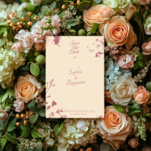 ブッシュ フラワーの結婚式の事前お知らせカード