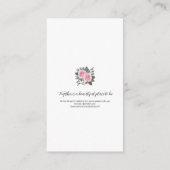 ブッシュ フラワーの結婚式週末の詳細 エンクロージャーカード (裏面)