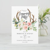 ブッシュ フラワーの鹿の角 婚約パーティー 招待状 (スタンド正面)