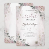 ブッシュ フラワーズ スノーフレーク ブライダル ランチョン 招待状 (正面/裏面)