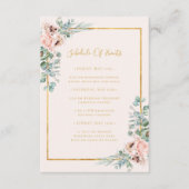 ブッシュ フラワーズ | パステル ウェディング スケジュール オブ イベント エンクロージャーカード (正面)