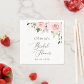 ブッシュ フラワーズ、ピンク フラワーズ、ボヘミア、結婚前のお祝い スタンダードカクテルナプキン (インサイチュ)