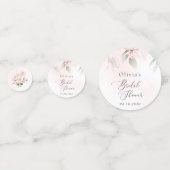 ブッシュ フラワーズ、ピンク フラワーズ、ボーホ、結婚式前パーティー コンフェッティ (裏面)