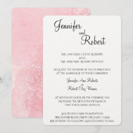 ブッシュ フラワー ウォーターカラー ウェディング インビテーション