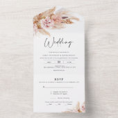 ブッシュ フラワー ボヘミア オールインワン ウェディング インビテ オールインワン招待状 (内側)