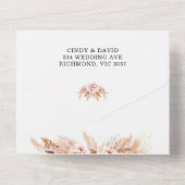 ブッシュ フラワー ボヘミア オールインワン ウェディング インビテ オールインワン招待状 (裏面)