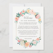 ブッシュ フローラル ウェディング ウェルカム アンド アイテナリー カード (正面)