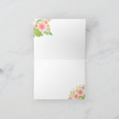 ブッシュ フローラル ウェディング シャワーの結婚式のお礼のメモ サンキューカード (内部)