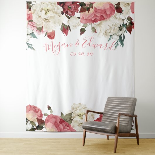ブッシュ フローラル ウェディング バックドロップ レセプション デコレーション タペストリー (インサイチュ)