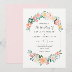 ブッシュ フローラル ウェディング 招待状